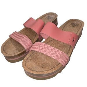 Reef Cushion Vista Hi Women's Comfort Platform Sandals 11 Rose Slip-on Slide